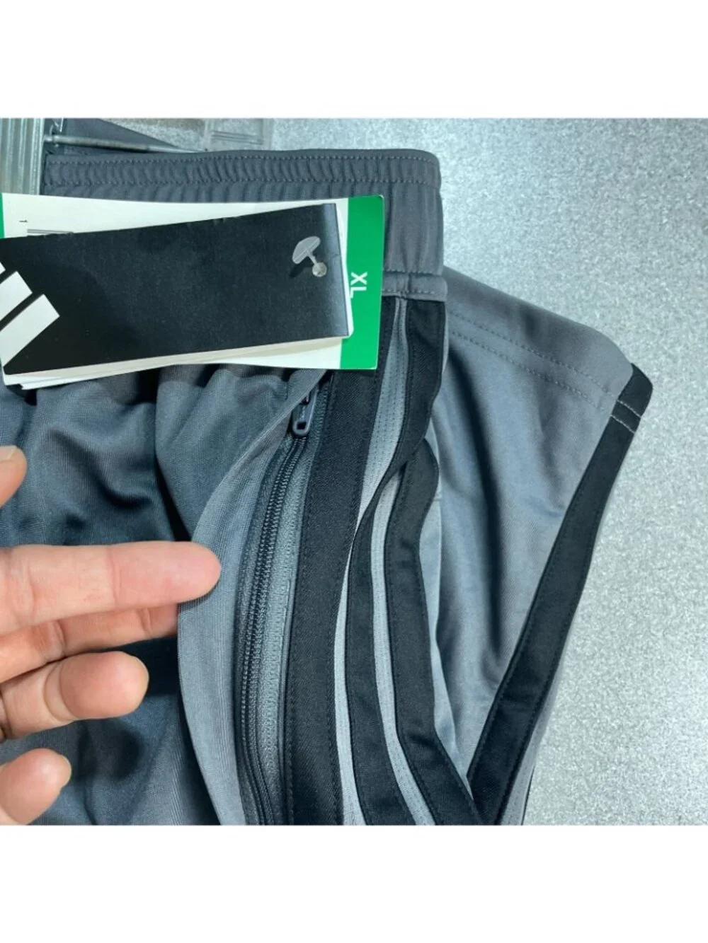 NWT Adidas Men's XL Gray Active Track Shorts Polyester Elastic Waistband